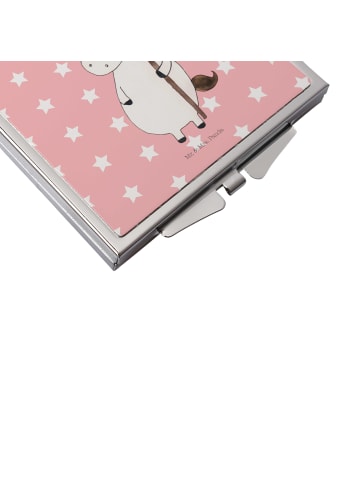 Mr. & Mrs. Panda Schminkspiegel Einhorn  ohne Spruch in Rot Pastell