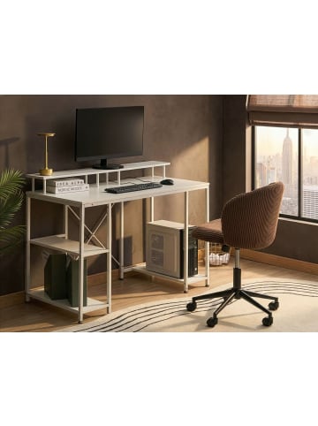 Beliani Schreibtisch CADDO in Weiß - (W) 120 x (H) 86 x (L) 60 cm