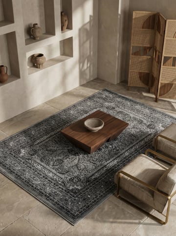 KADIMA DESIGN Teppich Kurzflor Waschbar Orientalisch TANNHEIM Strapazierfähig in Grau