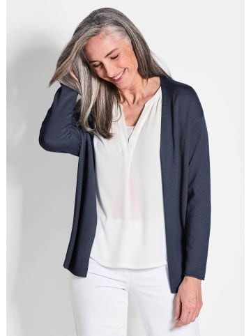 GOLDNER Kurzgröße:  Offene Strickjacke in Kurzform in marine