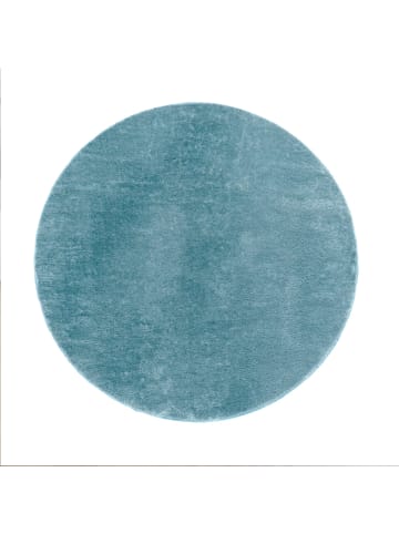 KADIMA DESIGN Teppich Kurzflor waschbar Unifarben Wohnzimmer in Türkis