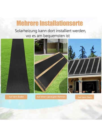 COSTWAY Solarkollektor Poolheizung 6m in Schwarz