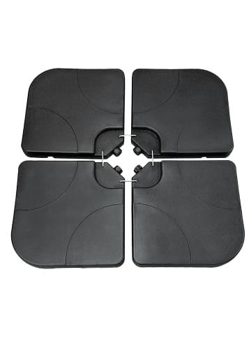 relaxdays 4 x Schirmgewichte in Schwarz - (B)50 x (H)7,5 x (T)50 cm