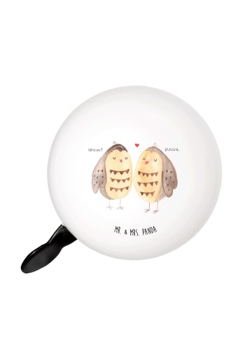 Mr. & Mrs. Panda Klingel Für Fahrrad Eulen Liebe ohne Spruch in Weiß