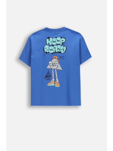 Coccodrillo Baumwoll-T-Shirt mit kurzen Ärmeln in kobaltblau