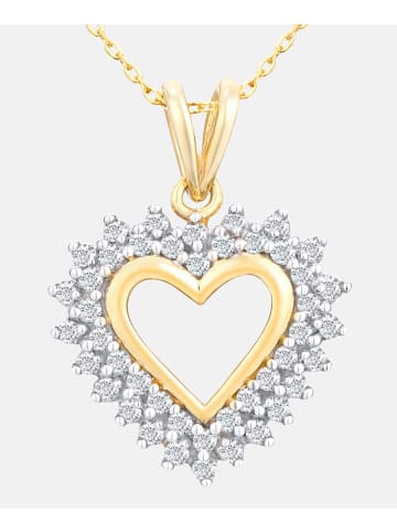 Diamant L'éternel Halskette mit Anhänger aus 375 Gelbgold mit 0.33 Karat Diamant Herz-Design in...