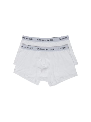 CASUAL FRIDAY 2-er Stück Pack Boxershorts Trunks Set Basic Unterwäsche NORH in Weiß