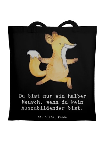 Mr. & Mrs. Panda Umhängetasche Auszubildender Herz mit Spruch in Schwarz