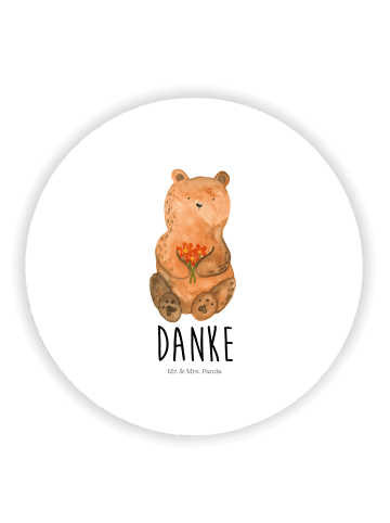 Mr. & Mrs. Panda Rund Magnet Bär Dankbar mit Spruch in Weiß