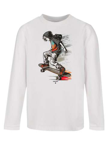 F4NT4STIC Longsleeve Shirt Skateboarder in weiß