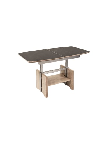 58 aufm Kessel FUNKTIONSTISCH Chad 120x70x54 höhenverstellbar azb Eiche/Marmara Nero