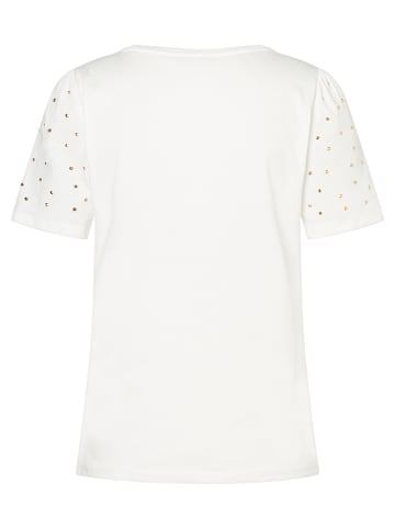 More & More Kurzarmshirt Nieten-Detail in off white