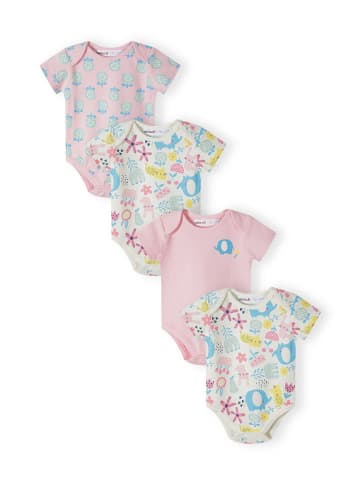 Minoti 4tlg. Set: Kurzarmbody 16mbaby 12 in rosa