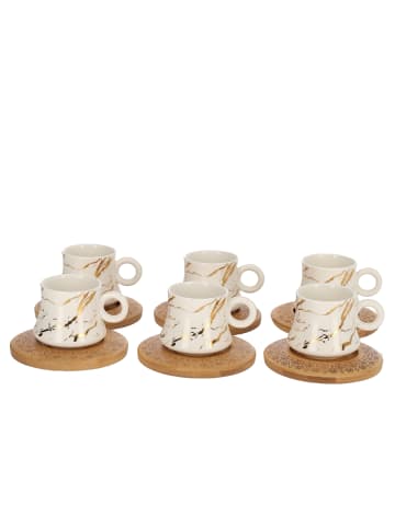 COFI 1453 6er Set Espressotassen mit Untertasse und Tablett in Motiv 10