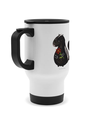 Mr. & Mrs. Panda Edelstahl-Thermobecher Stinktier Blume ohne Spruch in Weiß