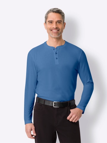 Sieh an! Langarmshirt in mittelblau
