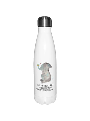 Mr. & Mrs. Panda Thermos Elefant Biene mit Spruch in Weiß