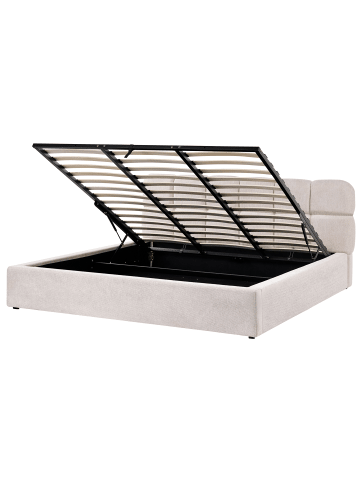 Beliani 2-tlg Doppelbett BASTON in Beige