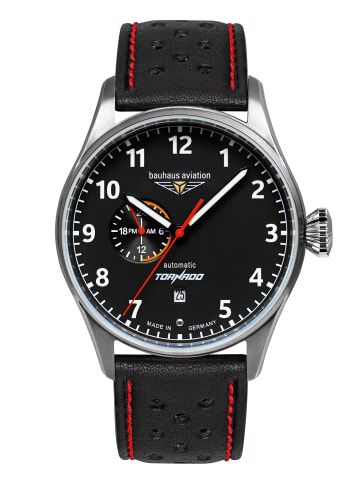 Bauhaus Herren-Fliegeruhr CT-BHA Tornado Automatik Schwarz