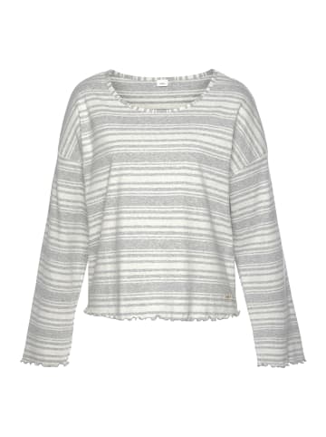 s.Oliver Pyjamaoberteil in grau gestreift