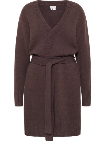 RISA Damen Strick Long Cardigan in Braun