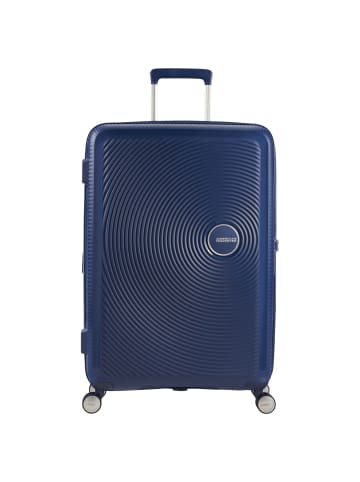 American Tourister Soundbox - 4-Rollen-Trolley 67 cm erw. (gelb) in midnight navy