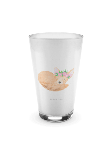 Mr. & Mrs. Panda Glas Wüstenfuchs Blumen ohne Spruch in Transparent