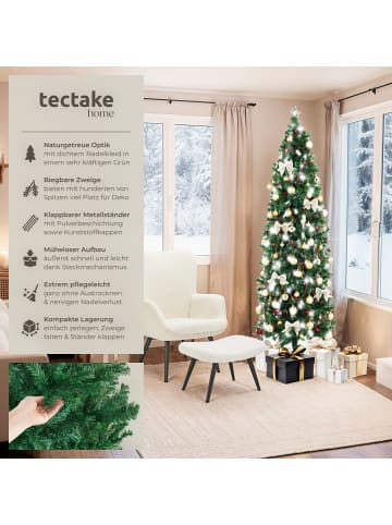 tectake Weihnachtsbaumset, Größenwahl, Lichterkette, pulverbesch. Ständer