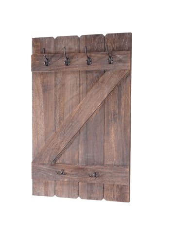 MCW Wandgarderobe D13 mit 6 Haken, Braun shabby