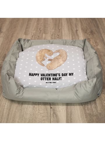 Mr. & Mrs. Panda Hundeliege Otter Valentine mit Spruch in Grau Pastell