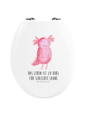 Mr. & Mrs. Panda WC Brille Axolotl Glücklich mit Spruch in Weiß