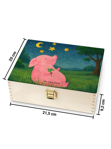 Mr. & Mrs. Panda Teeaufbewahrung Schwein Glück Design ohne Spruch in Weiß