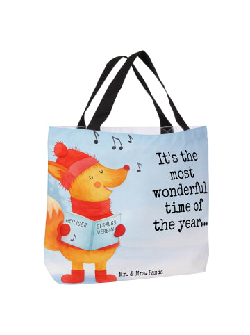 Mr. & Mrs. Panda Tote Bag Fuchs Sänger Design mit Spruch in Weiß