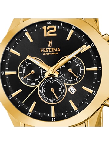 Festina Analog-Armbanduhr Festina Timeless Chronograph gold groß (ca. 44mm)