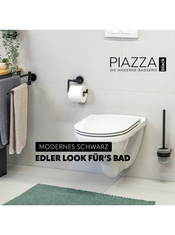 bremermann Bad-Serie PIAZZA BLACK - Toilettenpapierhalter ca. 15,5 x 11 x 6 cm (B/H/T)