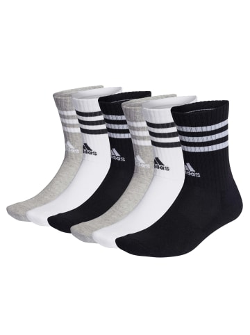 adidas Socken 6er Pack in Schwarz/Weiß/Grau