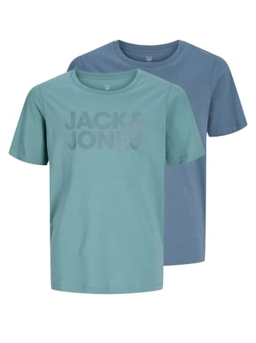 JACK & JONES Junior 2er-Pack T-shirt in Mineral Blue
