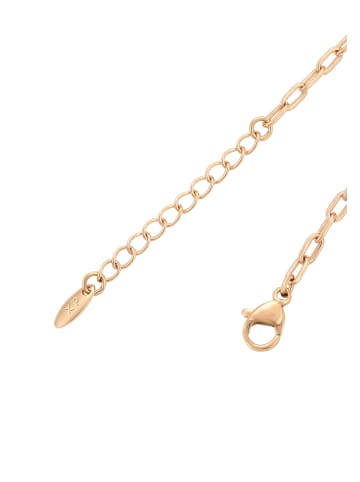 faina Women Crystal Studded Chain Link Bracelet in Rose Gold Black