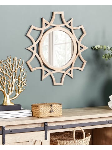 Beliani Dekospiegel ZAPOPAN in Braun/Weiß - (W) 60 x (H) 60 x (L) 2 cm