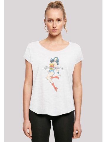 F4NT4STIC Long Cut T-Shirt DC Comics Wonder Womand Classic Jump in weiß
