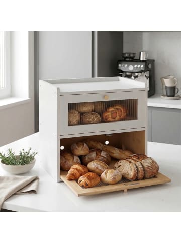 relaxdays Brotkasten in Weiß – (B)36,5 x (H)34 x (T)24 cm