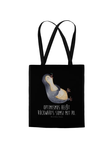 Mr. & Mrs. Panda Jutebeutel Pinguin Lachen mit Spruch in Schwarz