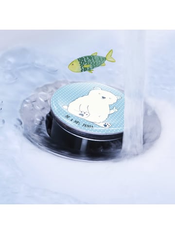 Mr. & Mrs. Panda Stöpsel Waschbecken Eisbär Faul ohne Spruch in Blau Pastell