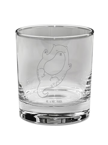 Mr. & Mrs. Panda Trinkglas Otter Umarmen ohne Spruch in Transparent