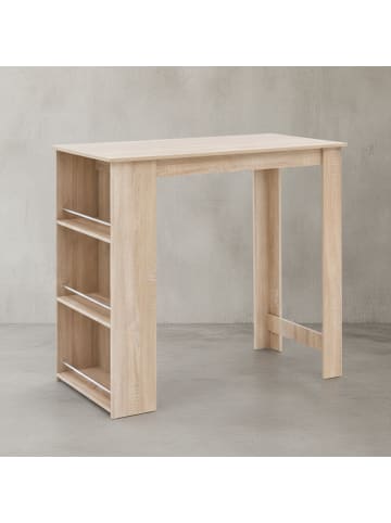 KADIMA DESIGN Stehtisch Profi | Stahl-Design, Storage, 120x107cm in Beige