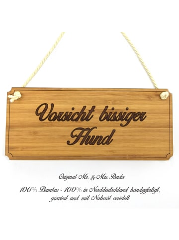 Mr. & Mrs. Panda Holz Türschild Vorsicht bissiger Hund mit Spruch in Keine Angabe