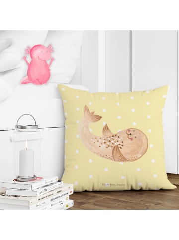 Mr. & Mrs. Panda kuschelkissen 40x40 Robbe Liegen ohne Spruch in Gelb Pastell