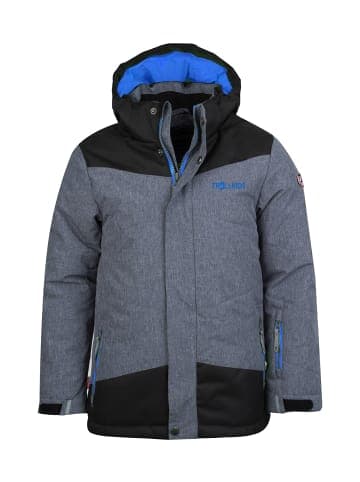 Trollkids Winterjacke "Norefjell" in Grau Melange / Blau