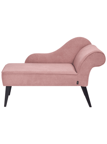 Beliani Chaiselongue BIARRITZ in Rosa/Schwarz - (W) 118 x (H) 77 x (L) 60 cm