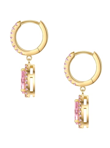 Glanzstücke München Creolen Sterling Silber gelbgold Zirkonia pink in gelbgold